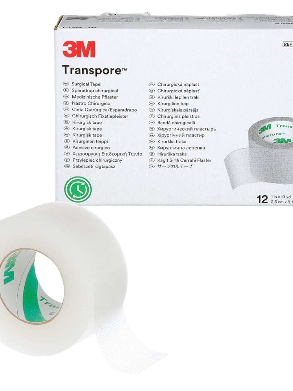 3M Transpore Surgical Tape - White Adhesive Roll
